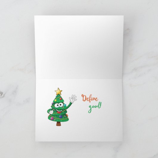 Grappige kerstboom kerstkaart met vraag aan Sinter Feestdagen Kaart (Binnen)