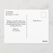 Grappige kerstboom op vliegtuig 2 Familiefoto's Briefkaart (Achterkant)