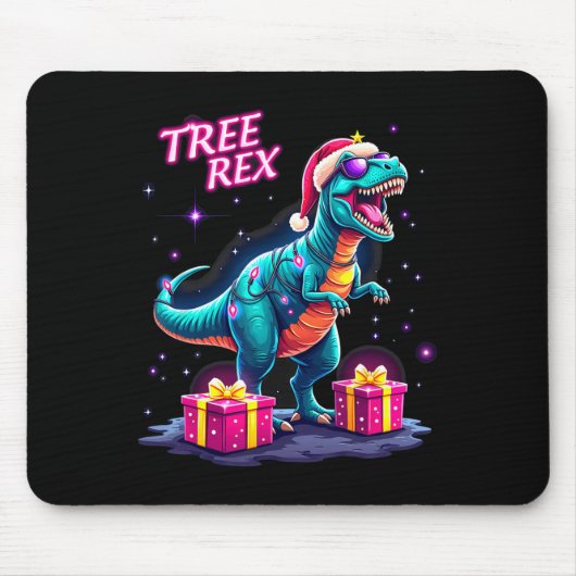 Grappige Kerstboom Rex Boys Mannen Cool 70s 80s Xm Muismat (Voorkant)