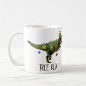 Grappige Kerstboom Rex Dinosaur White Elephant Koffiemok (Links)