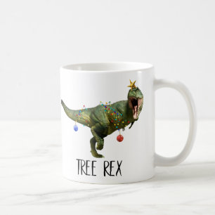 Grappige Kerstboom Rex Dinosaurus Witte Olifant Koffiemok