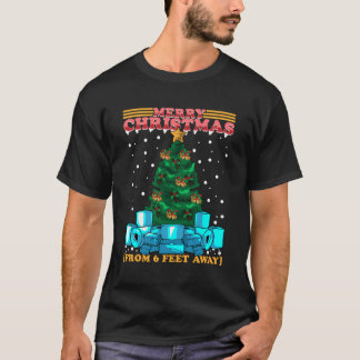 Grappige Kerstboom Santa Quarantine Sociale Dista T-shirt