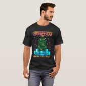 Grappige Kerstboom Santa Quarantine Sociale Dista T-shirt (Voorkant volledig)