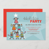 Grappige kerstboom Schattigee Kinder feestdag Kaart (Voorkant / Achterkant)