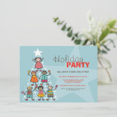 Grappige kerstboom Schattigee Kinder feestdag Kaart (Staand voorkant)