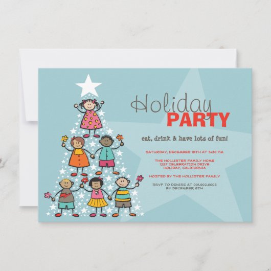 Grappige kerstboom Schattigee Kinder feestdag Kaart (Voorkant)