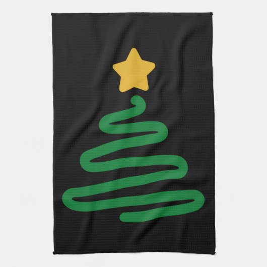 Grappige Kerstboom Theedoek (Verticaal)
