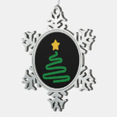 Grappige Kerstboom Tin Sneeuwvlok Ornament (Rechts)