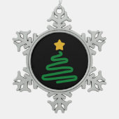 Grappige Kerstboom Tin Sneeuwvlok Ornament (Voorkant)
