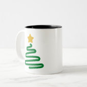 Grappige Kerstboom Tweekleurige Koffiemok (Voorkant links)