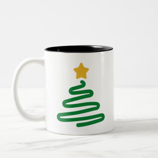 Grappige Kerstboom Tweekleurige Koffiemok (Links)
