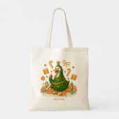 Grappige kerstboomgans | Vakantie Tote Bag (Achterkant)