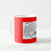 grappige kerstbrief koffiemok (Voorkant links)