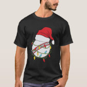 grappige kerstcadeaus Cricket Ball Kerstkerstman T-shirt (Voorkant)