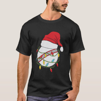 grappige kerstcadeaus Cricket Ball Kerstkerstman T-shirt