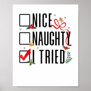 Grappige kerstcadeaus Kerstman lijst Leuke stoute Poster