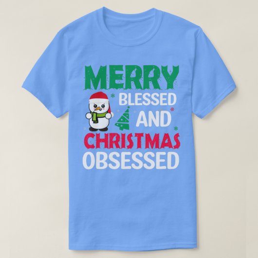 grappige kerstcadeaus Merry Blessed en Kerstmis T-shirt (Design voorkant)