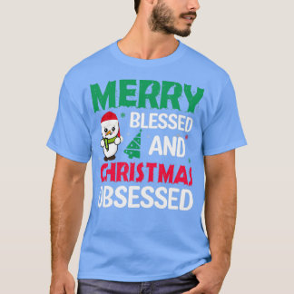 grappige kerstcadeaus Merry Blessed en Kerstmis T-shirt