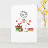 Grappige kerstcadeaus met zuidelijke kerstman kaart (Gele Bloem)