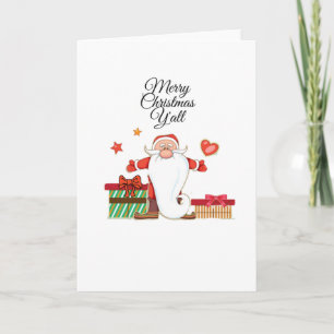 Grappige kerstcadeaus met zuidelijke kerstman kaart