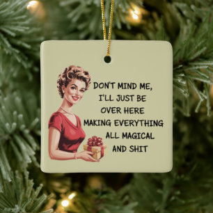 Grappige Kerstcadeaus voor de Gastvrouw Kerstmis L Keramisch Ornament