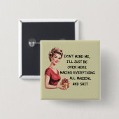 Grappige Kerstcadeaus voor de Gastvrouw Kerstmis L Vierkante Button 5,1 Cm (Voorkant /achterkant)