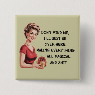Grappige Kerstcadeaus voor de Gastvrouw Kerstmis L Vierkante Button 5,1 Cm