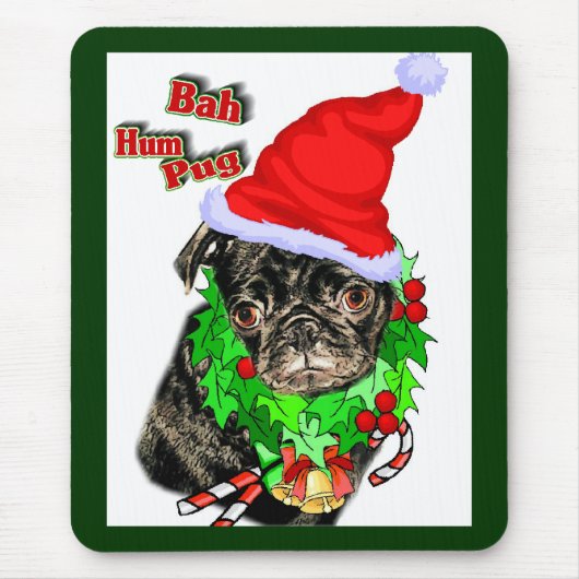 Grappige Kerstcadeaus voor Pug liefhebbers Muismat (Voorkant)