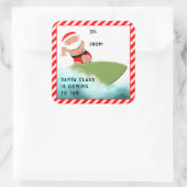 Grappige kerstcadeautags vierkante sticker (Tas)