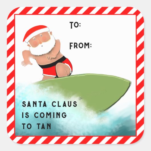 Grappige kerstcadeautags vierkante sticker (Voorkant)