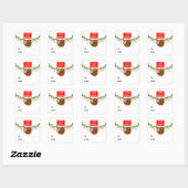 Grappige kerstcadeautags vierkante sticker (Vel)