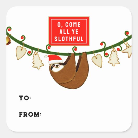 Grappige kerstcadeautags vierkante sticker (Voorkant)