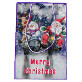 Grappige Kerstcadeautas met Blijde Vrienden Medium Cadeauzakje (Achterkant)