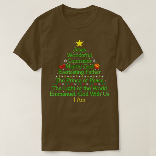 grappige kerstcadeautjes Jesus Wonderful Counselor T-shirt (Design voorkant)