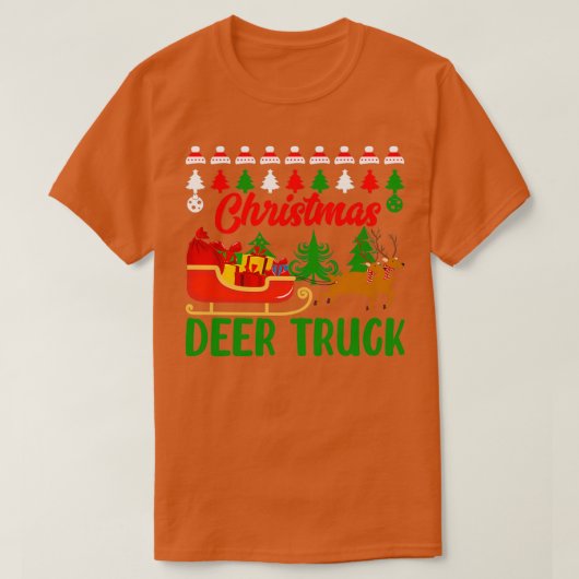 grappige kerstcadeautjes met kerstmis Deer Truck T-shirt (Design voorkant)
