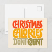 Grappige kerstcalorieën tellen niet mee voor desig briefkaart (Voorkant / Achterkant)
