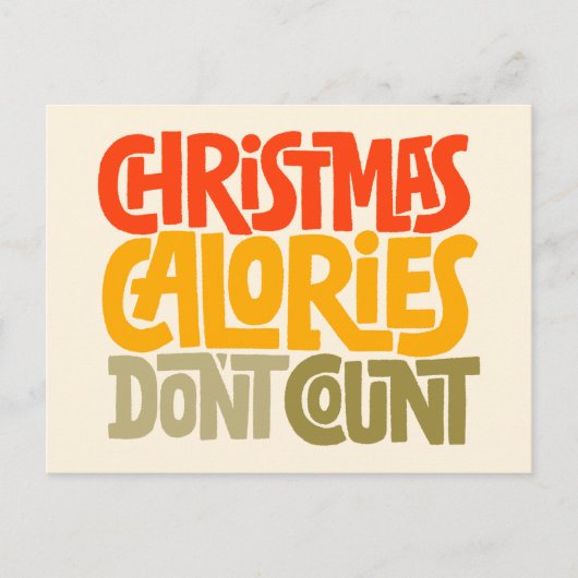 Grappige kerstcalorieën tellen niet mee voor desig briefkaart (Voorkant)
