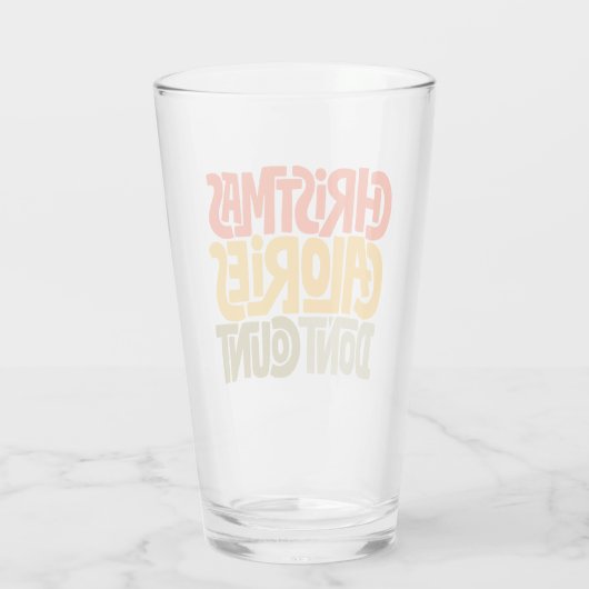 Grappige kerstcalorieën tellen niet mee voor desig glas (Achterkant)