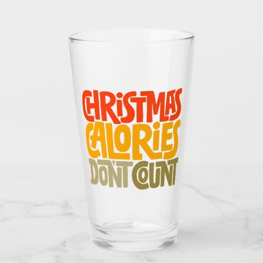 Grappige kerstcalorieën tellen niet mee voor desig glas (Voorkant)