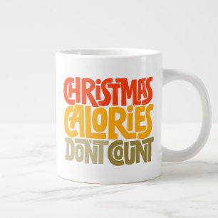 Grappige kerstcalorieën tellen niet mee voor desig grote koffiekop