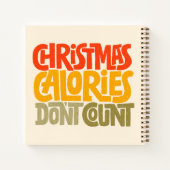 Grappige kerstcalorieën tellen niet mee voor desig notitieboek (Achterkant)