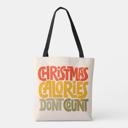 Grappige kerstcalorieën tellen niet mee voor desig tote bag (Achterkant)