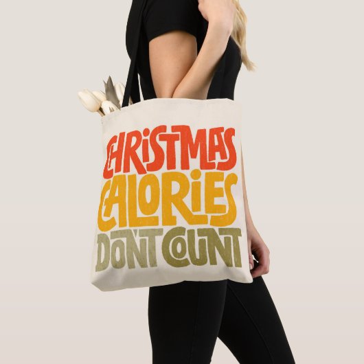 Grappige kerstcalorieën tellen niet mee voor desig tote bag (Dichtbij)