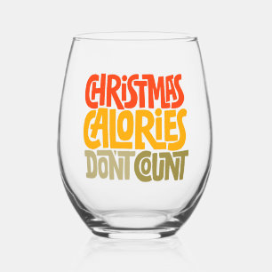Grappige kerstcalorieën tellen niet mee voor desig wijnglas zonder voet
