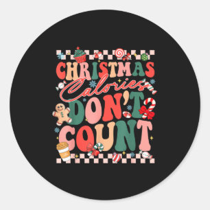 Grappige Kerstcalorieën Tellen Niet Xmas Koekje  Ronde Sticker