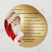 Grappige Kerstchecklist voor het hele gezin Feestdagenkaart (Voorkant / Achterkant)