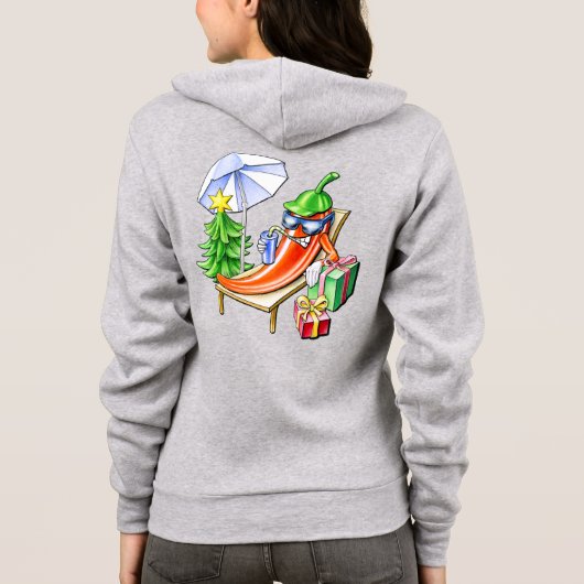 Grappige kerstchili dameskleding hoodie (Achterkant)