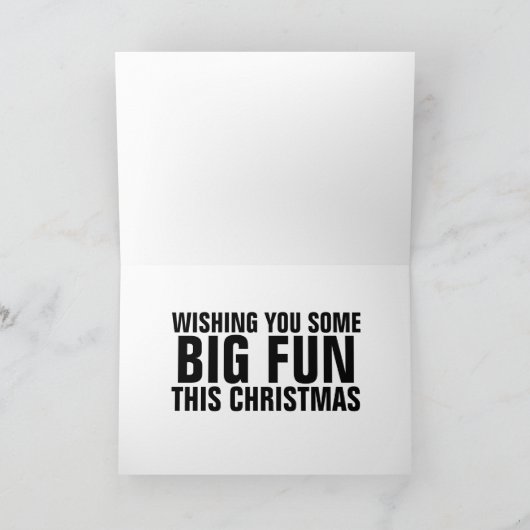 GRAPPIGE KERSTCHIMP KAART (Binnen)