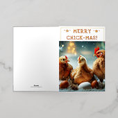 Grappige Kerstcitaten Cute Fun Kuikens Fotografie Folie Wenskaart (Buiten Laag)