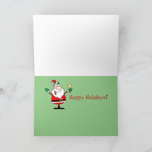 Grappige Kerstcocktail Santa Martini Joy Modern Kaart (Binnen)